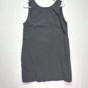 Black Cotton Linen Sleeveless Open Back Mini Dress with Pockets Womens Medium